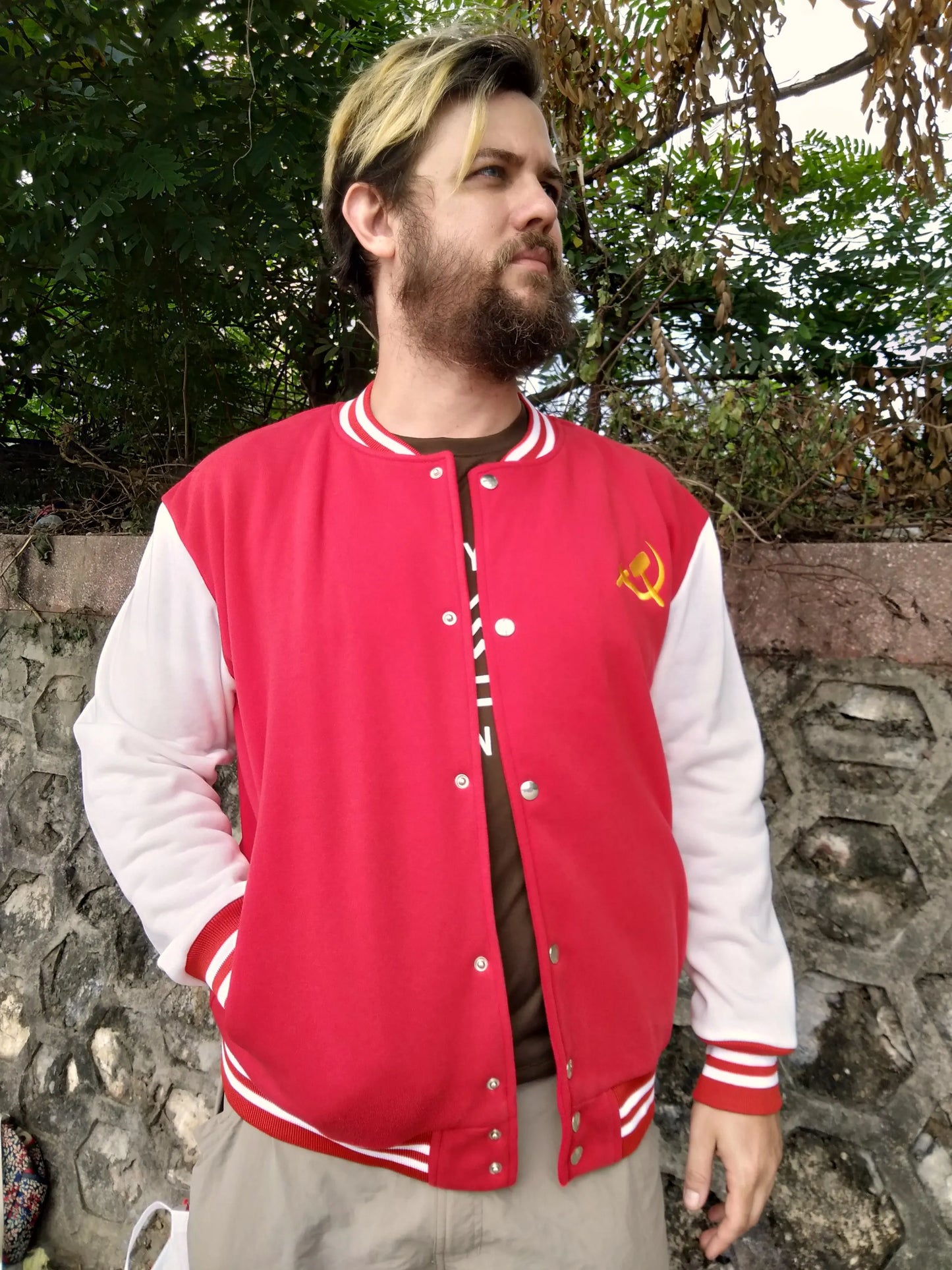 Embroidered Working Class Varsity Jacket